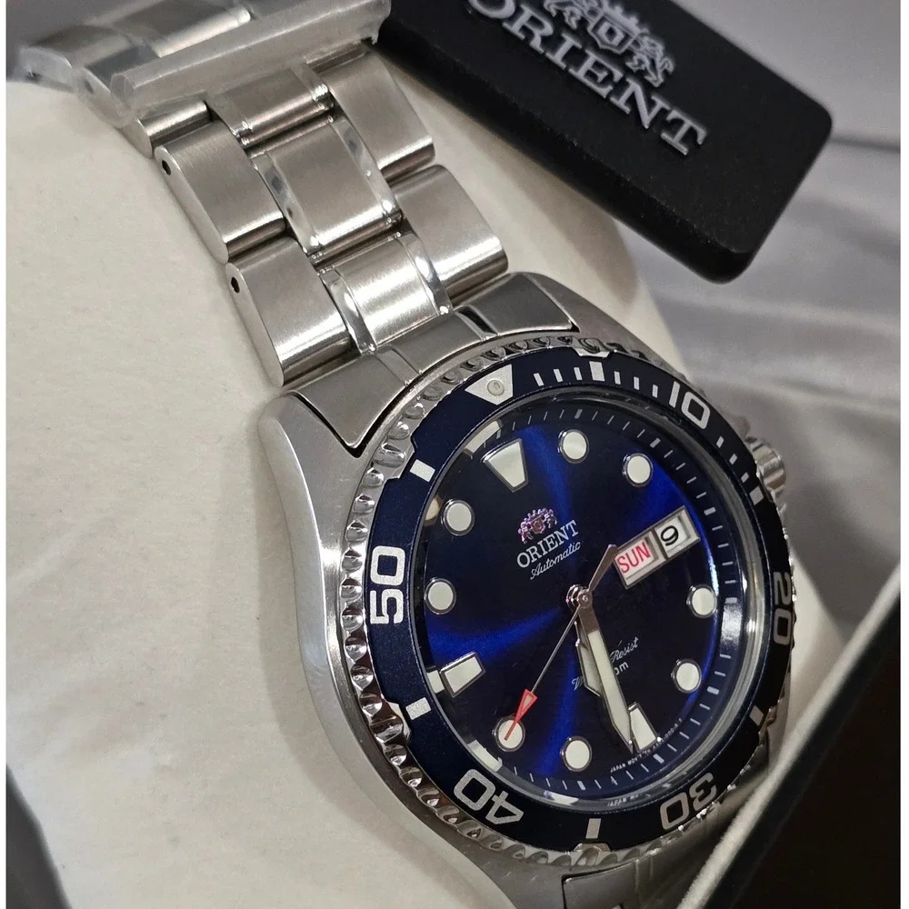 Orient AAO2 Automatic Blue Dive 41.5 mm Japanese Watch Sapphire Day Date Box
